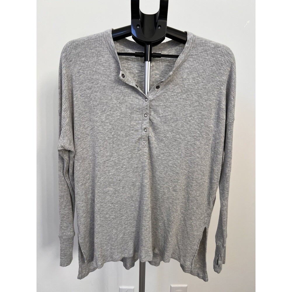 Offline By Aerie Ribbed Long Sleeve Top High Low Thumb Holes Distressed Small